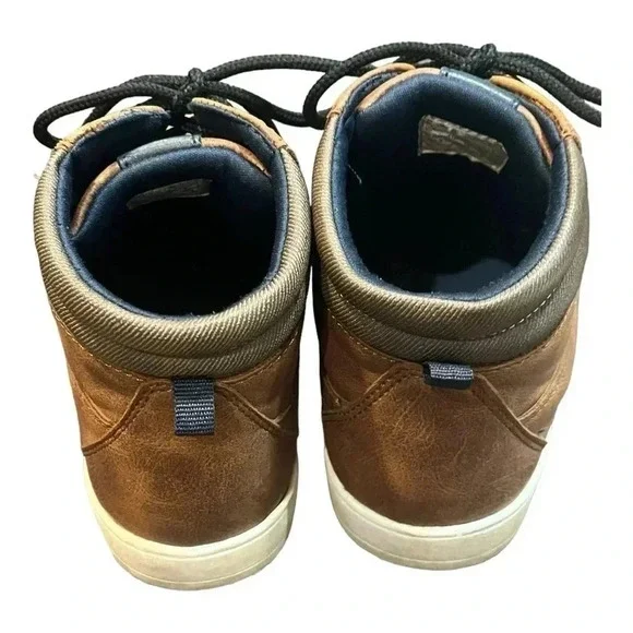 Boys size 5 Wonder Nation lightweight brown high tops GUC - Picture 6 of 14